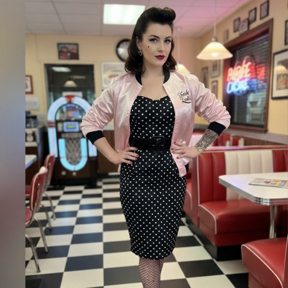 Pink Ladies Grease Costume Jacket Adult Plus Size L